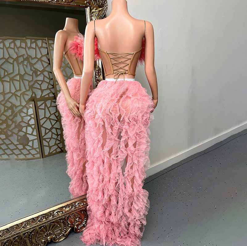 Romantic Luxury Birthday Dresses with High Slit & Rhinestones Romantic Luxury Birthday Dresses with High Slit & Rhinestones