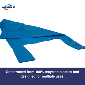 Sacchetti in Plastica Blu per Vestiti, Regali, Pranzo, Shopping, Asporto - Borse a T-Shirt 100% Riciclabili con Manici - Product Image 2