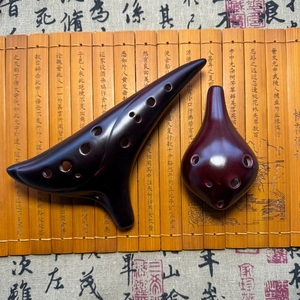 Ocarina rétro en émail brûlé, 12 trous, en forme de corne, 6 trous, pendentif Ocarina pour débutant, vente en gros - Product Image 1