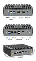 Mini PC compact sans ventilateur OEM N100 puissant, design robuste, triple affichage 4K, ports d'entrée/sortie riches pour affichage numérique et kiosque