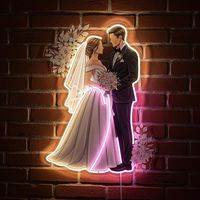 Fabricant Dropshipping Panneaux de mariage imprimés en 3D UV, enseigne au néon LED personnalisée, livraison rapide, enseigne électronique pour chambre, fête d'anniversaire
