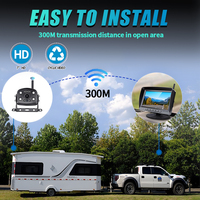 7 pouces HD 720P rétroviseur sans fil moniteur de recul IP68 étanche vidéo IR Vision nocturne pour remorques voitures RVs camions