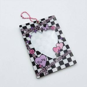 Custom Kpop Japanese <b>Anime</b> Key Chain Acrylic Photocard Holder <b>Keychain</b> Cute Photo Frame Card Holder for Album Silver Customized - Product Image 3