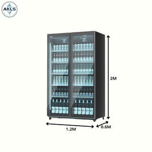 <span class=keywords><strong>Vitrine</strong></span> réfrigérée verticale à double porte vitrée, refroidissement par air, 1000L, éclairage 3 couleurs, vente chaude, idéale pour les boissons - Product Image 2