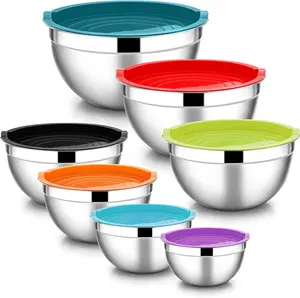 Salad Bowl Colorful kitchenware Stainless Steel Salad Mixing Bowl Mixing Bowls Salad With Lid