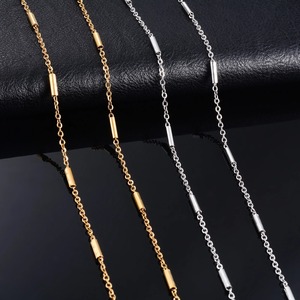 Cadena de Eslabones Chic de 2 mm con Cilindro de Acero Inoxidable, Collar Largo para Mujer, Gargantilla, Accesorios para Hacer Joyas - Product Image 1