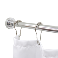 Barre de rideau de douche à ressort en acier inoxydable, barre de rideau de douche réglable barre de rideau télescopique en métal pour salle de bains