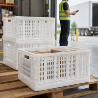 Caisses à légumes pliables en plastique grand format, durables, écologiques, recyclables, résistantes à l'humidité, robustes pour le stockage agricole