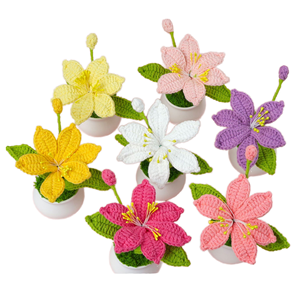 Flor de Orquídea Marte Tejida a Mano, Artesanía de Lana, Decoración Floral para el Hogar, Decoración de Escritorio, para Regalo y Exhibición de Temporada - Product Image 1
