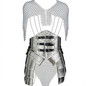 Gilet en maille d'acier inoxydable plaqué argent, forme irrégulière, vêtement de mode, armure, design métallique soudé - Product Image 3
