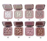 Poudre illuminatrice unique pour le maquillage, contrôle du sébum, 8 couleurs, marque privée, fini longue tenue et résistant à l'eau, emballage rose