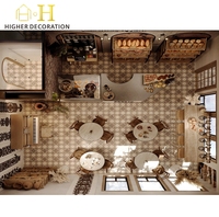 Comptoir de café personnalisé de haute qualité, design en bois, comptoir de présentation de boulangerie, comptoir de bar de café