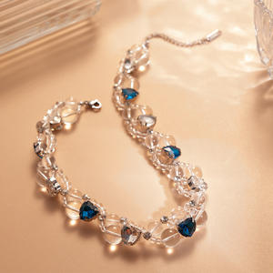 תכשיטי אופנה 2025 תכשיטי אופנה משובצת יהלומים יוקרה משובצת קריסטל מלאכותי אהבה חרוז אבני חן לנשים - Product Image 5