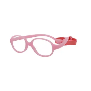 نظارات بصرية للأطفال بإطار مرن بإطار جديد من Gafas Para Ninos مع إطار من السيليكون الناعم مع حزام قابل للتعديل