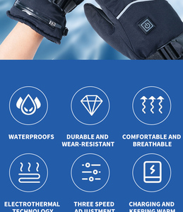Gants chauffants tactiles USB certifiés CE, mitaines chauffantes électriques économiques, mitaines chauffantes en cuir imperméables, chauffe-pieds et chauffe-mains - Product Image 6