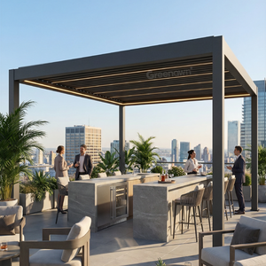 Pergola <span class=keywords><strong>de</strong></span> protection solaire réglable à commande manuelle en aluminium <span class=keywords><strong>pour</strong></span> <span class=keywords><strong>abri</strong></span> <span class=keywords><strong>de</strong></span> patio économique - Product Image 1