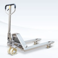 Transpalette manuel en acier inoxydable de 3 tonnes pour chariot élévateur à fourche transpalette manuelle motorisée pour les industries de la restauration au détail