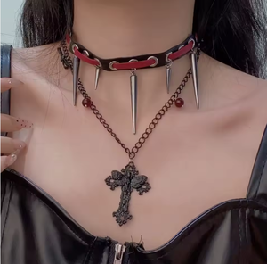 Collana Unisex in Acciaio Inox con Ciondolo a Stella e Croce, Stile Gotico Punk - Product Image 2