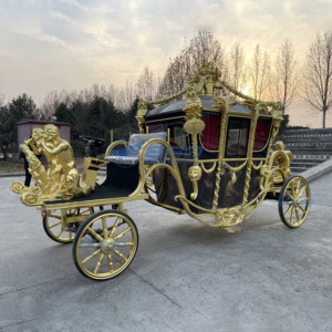 Carruaje Eléctrico para Bodas y Eventos 2025: Carroza Vintage Dorada, Vehículo Eléctrico de Paseo, Carruaje Real Eléctrico - Product Image 2