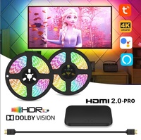 HD 8K60Hz Sync Box Avec Led Tv Rétro-Éclairage HDMI 2.1 Sync Box TV LED Rétro-Éclairage Kit Immersion Bandes D'éclairage Ambiant RGB w2811