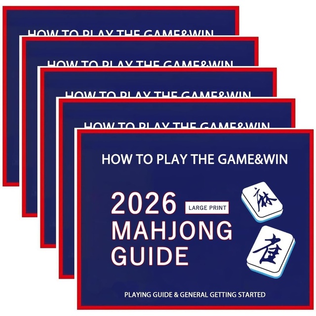 2026 Mahjong Reference Cards 4-Pack, Large Print Easy-Read Rules for Game Nights & Parties