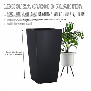 Macetero Cuadrado Lechuza <span class=keywords><strong>Cubico</strong></span> de Fibra de Vidrio para Interiores y Exteriores 40x40x75cm - Product Image 3