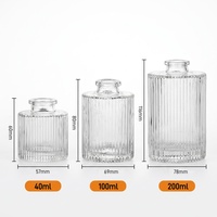 Bouteille en verre transparent haut de gamme 100ml 200ml vide pour diffuseur de parfum et d'huiles essentielles à bâtonnets pour la maison