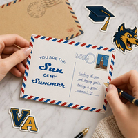 Pegatinas Personalizadas para Tarjetas Postales de PET, Pegatinas Transparentes a Prueba de Agua para Decoración de Sobres de Diario y Álbumes de Recortes, Diseño Personalizado
