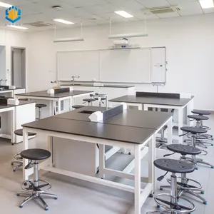 Banco de laboratorio para escuela universitaria, mesa de trabajo de acero completo - Product Image 1