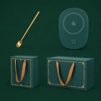 Ensemble cadeau de bienvenue pour le bureau et les affaires, mug à café en céramique et chauffe-tasse USB, idéal pour un cadeau ou un usage personnel