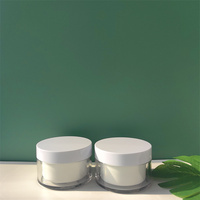 15g 20g 30g 50g 200g 1oz pots de crème en poudre acrylique PS en plastique cosmétique blanc avec couvercles en PP noir