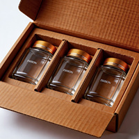 Frasco de Vidrio Transparente de Alta Calidad, Vacío, de 200ml, 300ml, 350ml, para Miel, con Cuello Roscado, para Alimentos