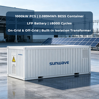Contenedor de Almacenamiento de Energía con Batería Sunwave de 500kW y 1MWh, Solución Llave en Mano para C&I ESS de 20GP, Proyecto Distribuidor OEM de LiFePO4