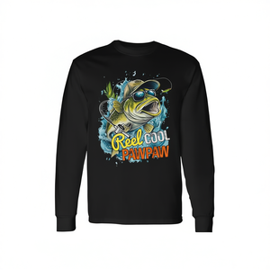 T-shirt à manches longues Cool Pawpaw Vintage Fishing Reel pour la fête des pères - Product Image 2