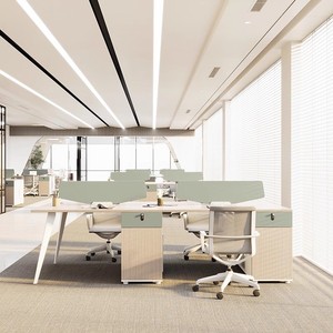 Luxury Modern Design Adult Office Desk with <b>Partition</b> <b>Screen</b> and Four Drawers Commercial Office Furniture for Offices Buildings - Product Image 3