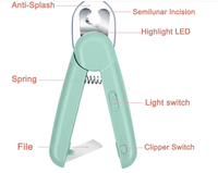 Coupe-ongles pour animaux de compagnie à prise facile - Protection de sécurité rapide et poignée antidérapante, coupe-ongles doux pour chats et chiens