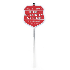 Panneau de sécurité extérieur anti-décoloration personnalisé pour système d'alarme domestique, marqueur d'avertissement à insérer dans <span class=keywords><strong>le</strong></span> sol avec piquets métalliques - Product Image 1