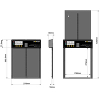 Porte automatique carrée pour poulailler PFS-202 avec ouvre-porte solaire et rechargeable par USB, alimenté par batterie, en ABS et panneau en aluminium