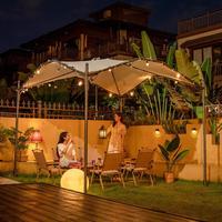 Parasol commercial extérieur en fer en forme de cygne pour terrasse, restaurant, B&B, auvent papillon, tente de protection solaire, fabricant, beige