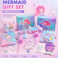 Coffret cadeau prêt à être expédié pour filles : journal en peluche, bijoux, accessoires pour cheveux et sac à paillettes, boîte cadeau d'anniversaire