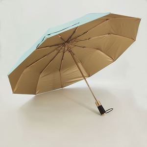 Parapluie automatique classique à 3 plis avec impression <span class=keywords><strong>de</strong></span> logo personnalisé pour cadeaux, vente en gros, offres promotionnelles, polyester, revêtement noir - Product Image 4