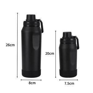 Gourde isotherme portable en acier inoxydable 304 de 600 ml et 800 ml à large ouverture avec protection en silicone pour les sports de plein air - Product Image 2