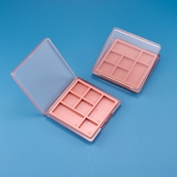 Boîte à fards à paupières en plastique carrée avec logo personnalisé, 7 couleurs, boîte à fards à paupières compacte, conteneur de poudre, palette de maquillage vide
