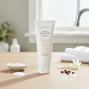 S.NATURE 80ml Aqua Rice Foam Cleanser Limpiador facial más vendido en Corea infundido con ingredientes de arroz amigables con la piel - Product Image 2