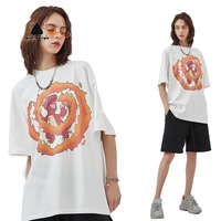 T-shirt unisexe surdimensionné en coton épais 100 %, style ample, personnalisable par le fabricant, impression streetwear