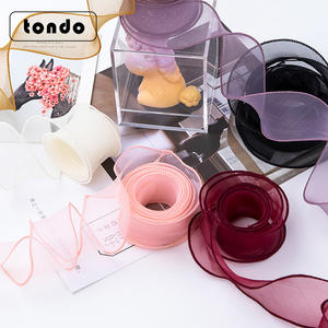 40 Mm 10Yard Nieuwe Roze Witte Organza Lint <span class=keywords><strong>Christmas</strong></span> Gift Wrap Handwerk Bloemen Strik Bruiloft Verjaardag Decoraties - Product Image 5