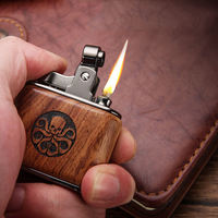 Briquet kérosène Unique Cigarette à essence en bois Encendedor Briquets à huile à essence Gadgets pour hommes Logo personnalisé