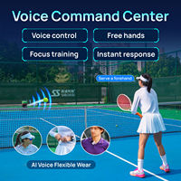 Máquina Lanzapelotas de Tenis con Control por Voz IA, Base con Ruedas y Barra de Arrastre, Programas de Entrenamiento Preestablecidos, para Entrenamiento de Habilidades en Clubes Profesionales