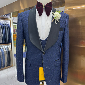 Set di abiti da uomo di moda per festa di nozze <span class=keywords><strong>pantaloni</strong></span> Slim Fit Blazer <span class=keywords><strong>pantaloni</strong></span> tre pezzi formale da ballo di lusso maschile abiti <span class=keywords><strong>eleganti</strong></span> - Product Image 1