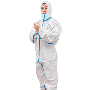 Macacão protetor impermeável microporosa descartável impermeável com capuz - Product Image 1